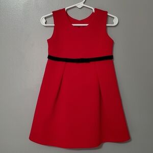 Bonnie Jean Red Dress with Black Velvet Waist Band Girls Size 3T Christmas